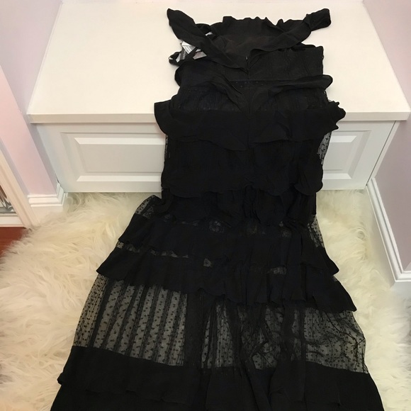 AQUA WOMENS MESH SPECIAL OCCASION EVENING DRESS - Picture 5 of 6